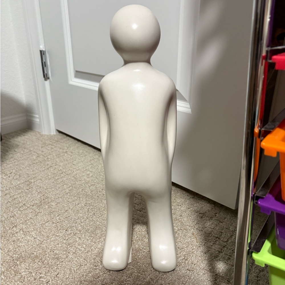 Three Hands Corp Human Body Sculpture White Ceramic Abstract Modern Statue 15”